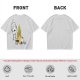 Olive T-Shirt With Cartoon Marshmallow and Burning Character Print