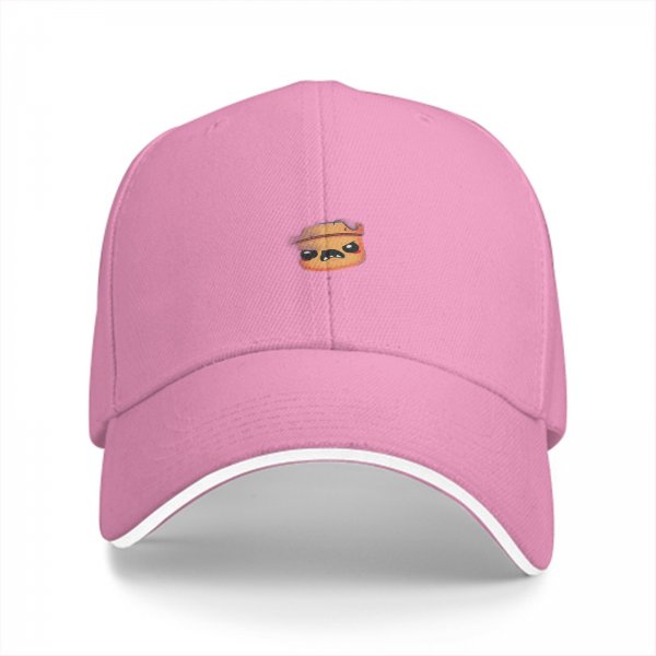 Black baseball cap with small angry pot character graphic