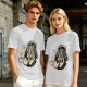 Olive T-shirt with Darth Vader holding a steaming coffee cup