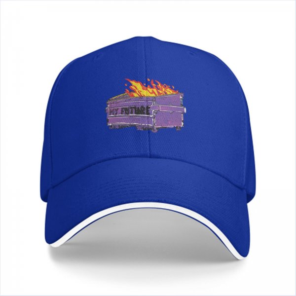 Black baseball cap with burning dumpster my future graphic