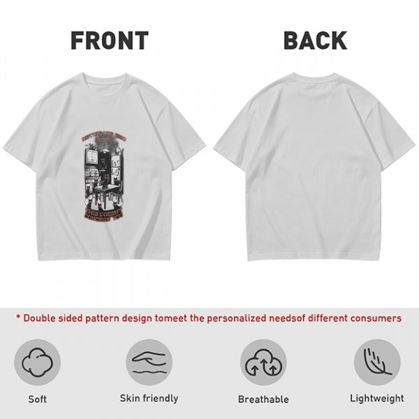Olive t-shirt with cat kitchen graphic and 'Return to bed human' text