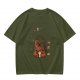 Olive T-Shirt with Chewbacca Drinking Boba Graphic