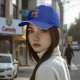 Black baseball cap with funny email cartoon graphic and text