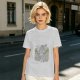 Olive Green Crewneck T-Shirt With Whimsical Graphic Print
