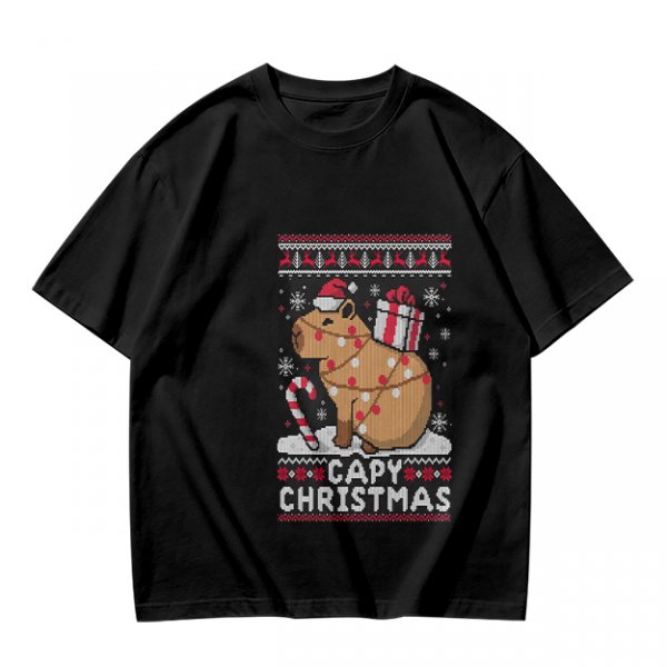 Capy Christmas Ugly Christmas Sweater Style T-Shirt