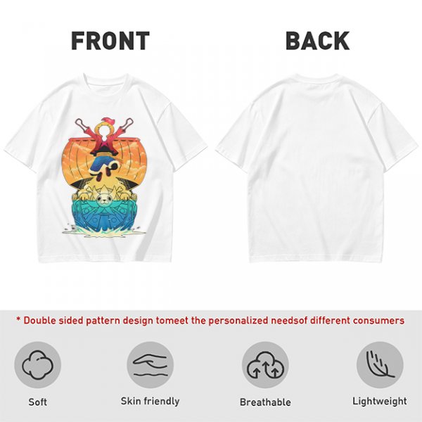 One Piece Thousand Sunny Ship Graphic Olive T-Shirt