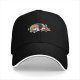 Black Baseball Cap With Cute Koi Fish Water Splash Artwork