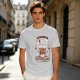 Olive t-shirt with cute cat bubble tea graphic print