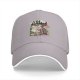 Black baseball cap with punk rock cat graphic design