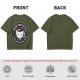 Olive t-shirt with 'New Emotion Caffeine Addiction' coffee cup graphic