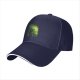 Black Baseball Cap With Glowing Green Cat Bubble Art Print
