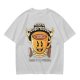 Oversized Olive T-Shirt with Retro Espresso Coffee Mascot Graphic