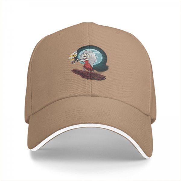 Black baseball cap with The Owl House Eda and King graphic print
