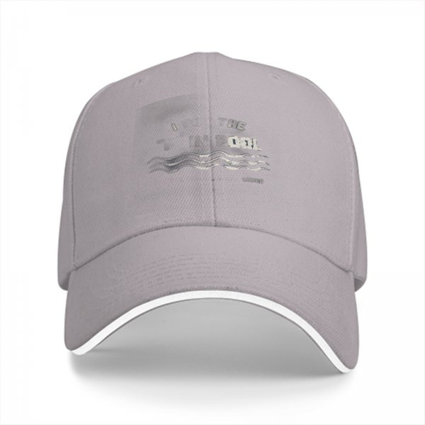 Black baseball cap with water wave and pool themed graphic