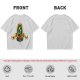Olive Green T-Shirt With Ornate Golden Frame And Green Wolf Head Print