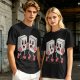 Olive T-Shirt With Retro Cartoon Fighting Ice Cubes Graphic