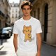Olive T-Shirt With Cute Orange Tabby Cat Graphic