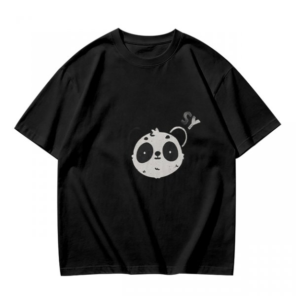 Olive Green T-Shirt With Cute Panda Bomb Graphic Print