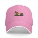 Black Baseball Cap With Campfire And Characters Graphic Print