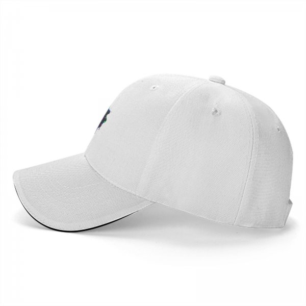 Black Baseball Cap With Neon Dragon Head Graphic Print