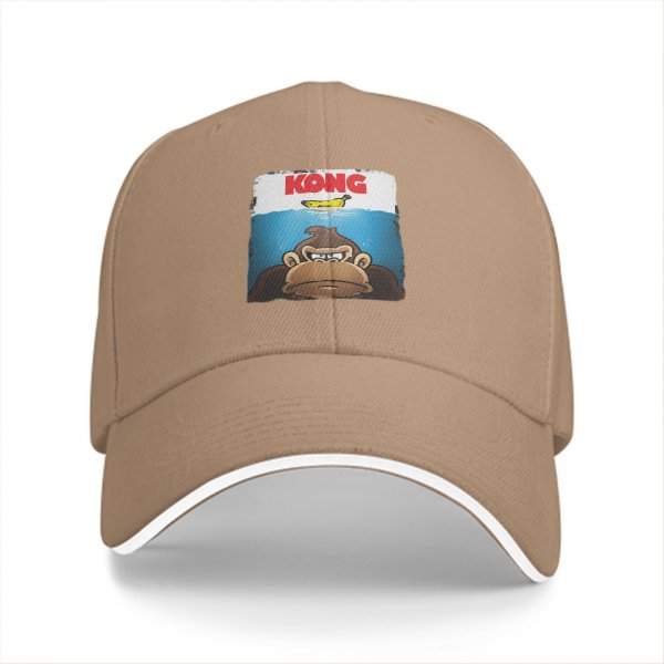 Black baseball cap with Kong and banana graphic print