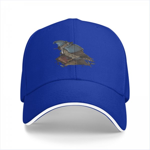 Black Baseball Cap With Wizard Owl Art Print