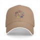 Black Baseball Cap With Cute Fruit Bird Floral Graphic Design