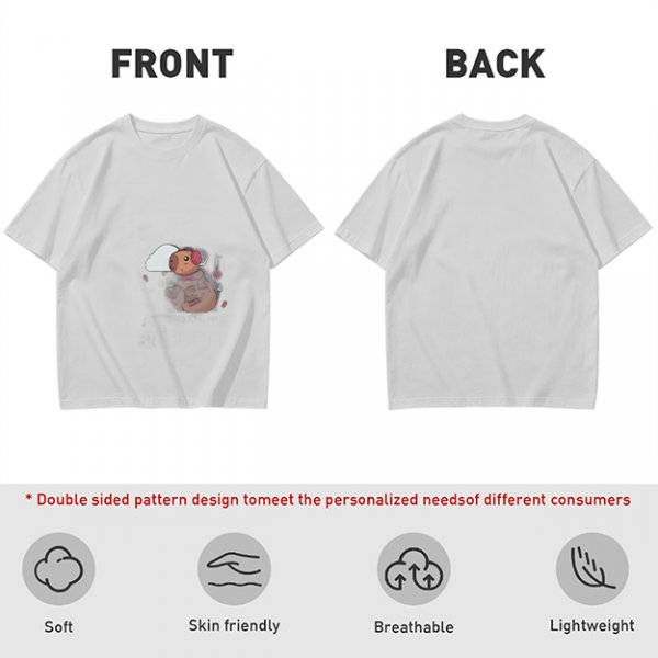 Olive Green T-Shirt With Cute Cartoon Pig Print