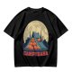 Capybara Camping Tent Full Moon Graphic T-Shirt