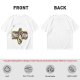 Olive green graphic t-shirt with zebra stripe design
