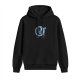 Black Hoodie With Space Cat In Helmet Graphic Print
