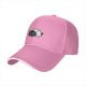 Black Baseball Cap With Cute Sleepy Cat Graphic Design