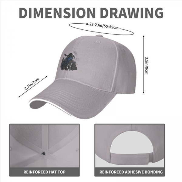 Black Baseball Cap With Dark Fantasy Knight Warrior Print