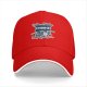 Black baseball cap with retro 90s media graphic print