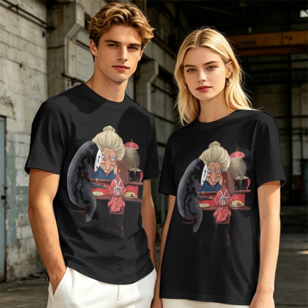Spirited Away Characters Printed Olive T-Shirt