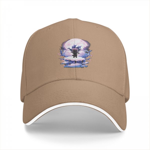 Black Baseball Cap With Fantasy Moonlit Character Art Print