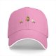 Black baseball cap with cartoon flame and character bike designs