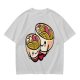 Olive T-Shirt With Cute Hugging Ramen Bowl Couple Print