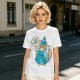 Olive T-Shirt With Fairy Godmother Cat Graphic Print