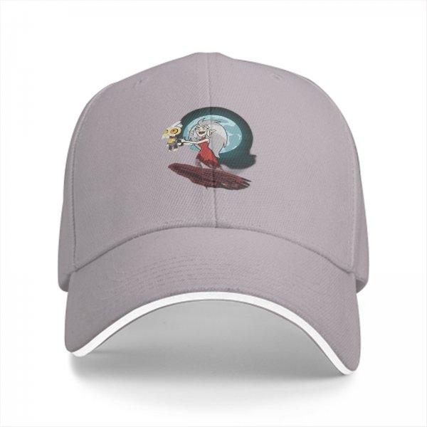 Black baseball cap with The Owl House Eda and King graphic print