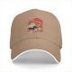 Black Baseball Cap With Ramen Skull Graphic Print
