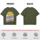 Olive graphic t-shirt with 'Someday We'll All Be Dead!' star and rainbow print