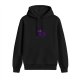Black Hoodie with Purple Cute Cat Graphic Print