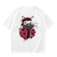 Olive Green T-Shirt With Bearded Ladybug Print