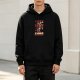 Black hoodie with cute demon graphic and themed text print
