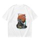 Olive T-Shirt with Japanese Dragon and Sun Graphic Print