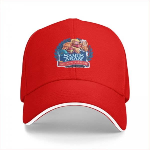 Samus Aran Bounty Lager Print Black Baseball Cap