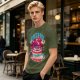 Olive T-shirt with Cherry Surf Cupcake Beach Graphic Print