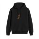 Black Hoodie With Small Character Graphic Print