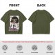 Olive green graphic t-shirt with Powerpuff-style character and 'I Want To Break Free' text